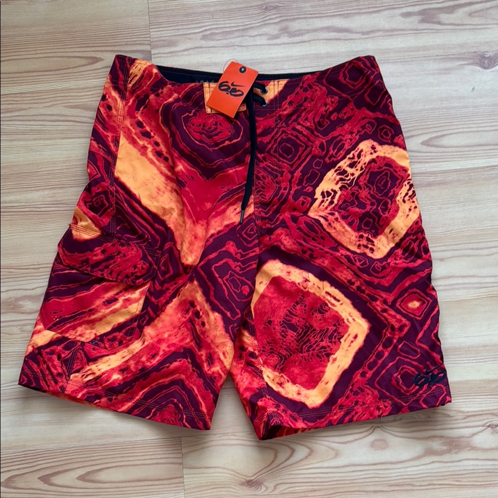 Nike Red and Orange Board Shorts Vibrant Swimwear new size 34